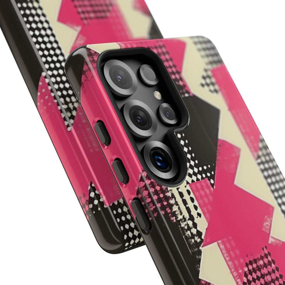 Roze en Zwart Abstract Geometrisch Patroon