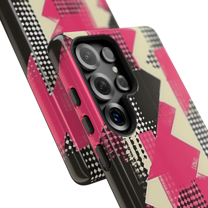 Roze en Zwart Abstract Geometrisch Patroon