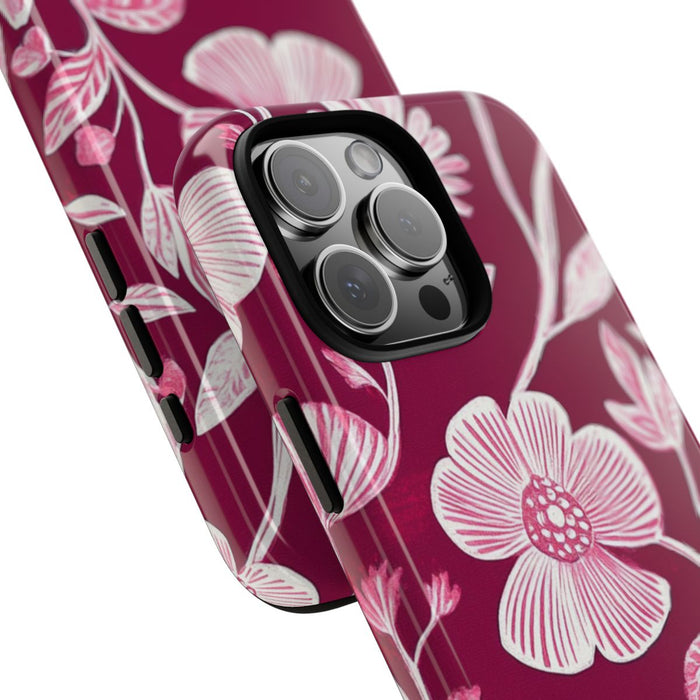 Roze en Witte Bloemenprint