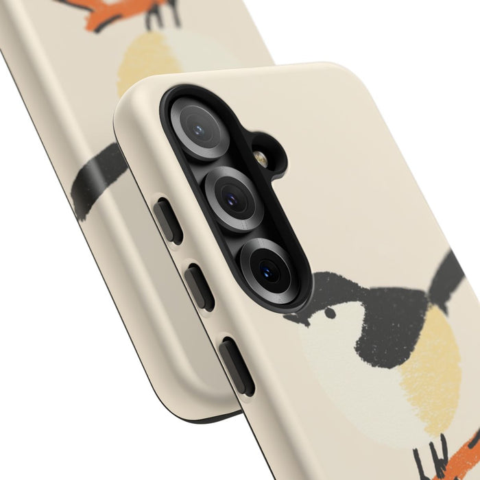Minimalistische Vogelillustratie op Tak
