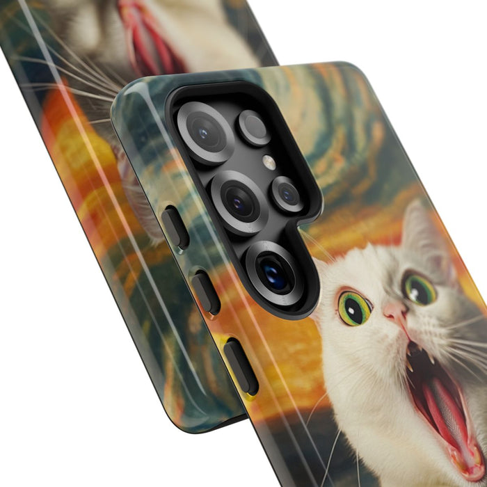 Verbaasde Witte Kat met Groene Ogen