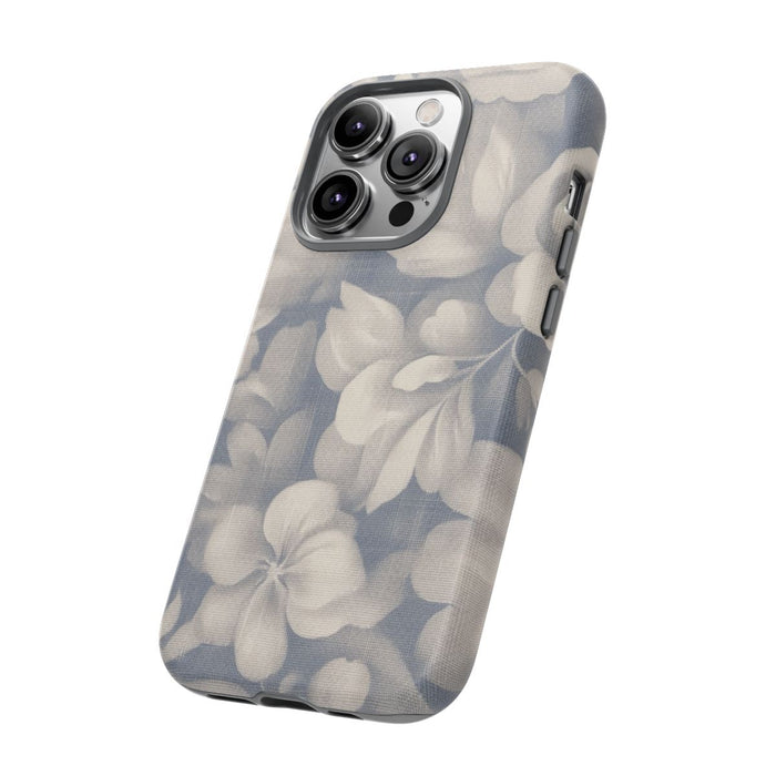 Vintage Bloemenpatroon in Blauw en Beige