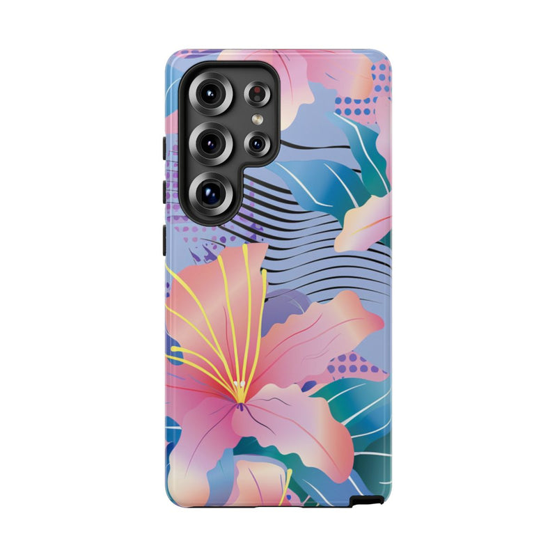 Roze Bloemenpatroon met Abstracte Accenten