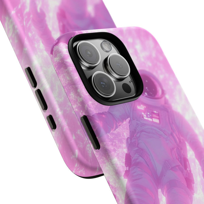 Astronaut Drijvend bij Roze Plasma