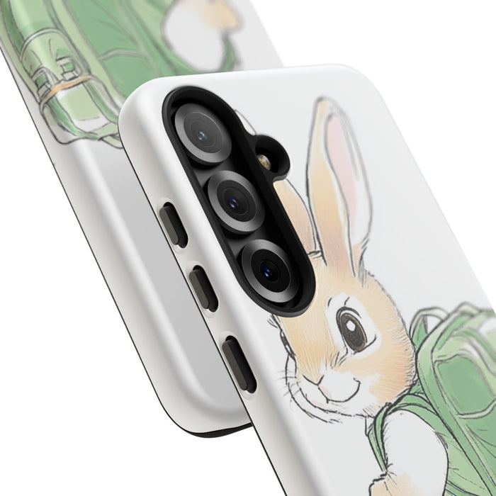 Schattig Konijntje met Groene Rugzak Illustratie