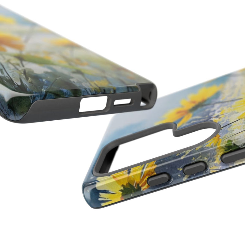 Gele Zonnebloemen in Pastelkleurig Landschap