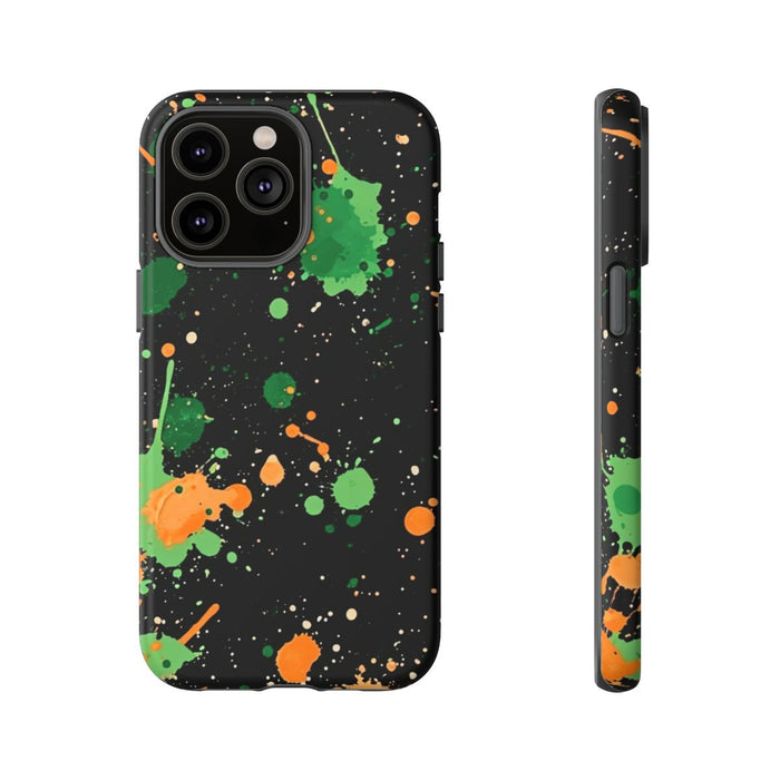 Groene en Oranje Verfspattenpatroon