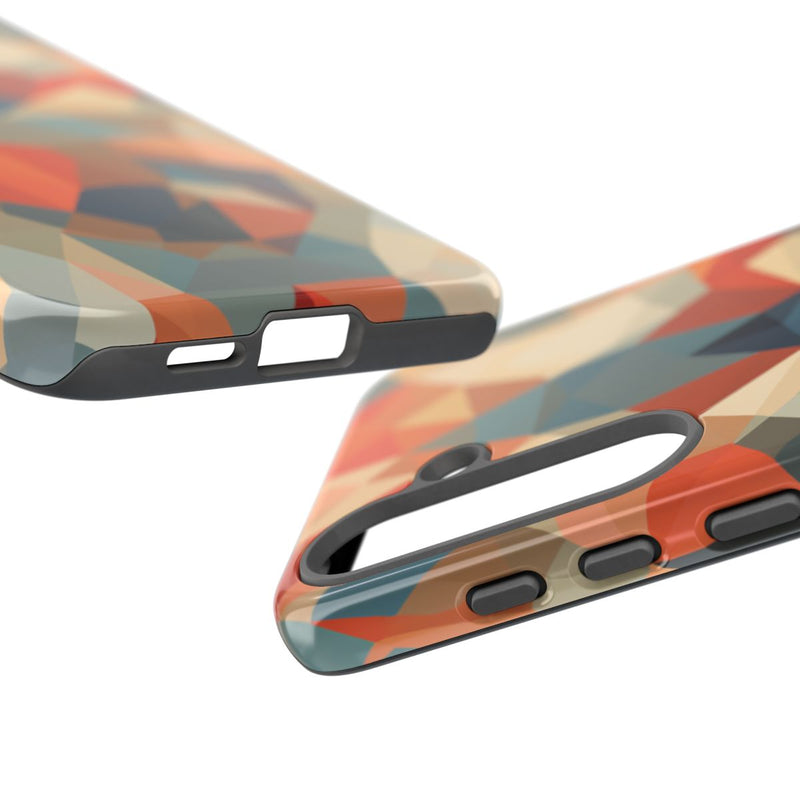 Geometrisch Abstract Patroon in Gedempte Warme Kleuren