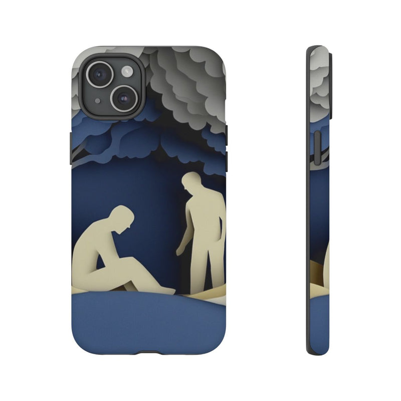 Papieren Uitsnede van Twee Mannen in Bos