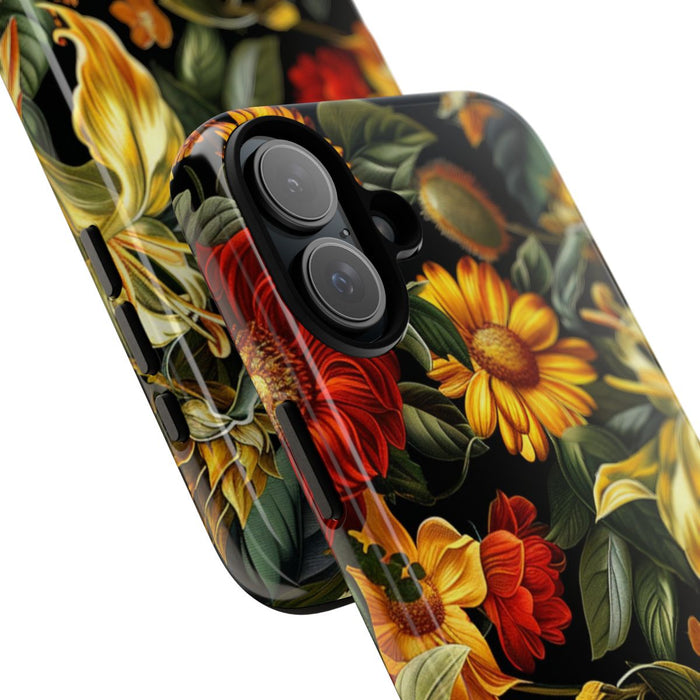 Vrolijk Gele en Rode Bloemenprint