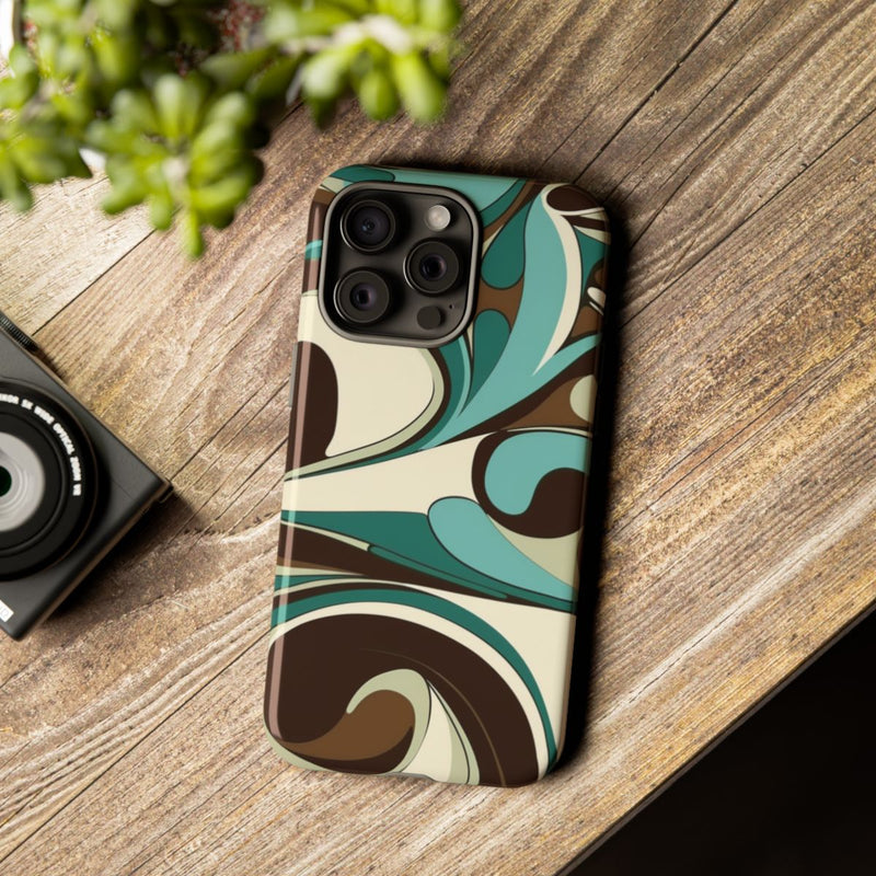 Abstracte Swirl in Teal en Bruin