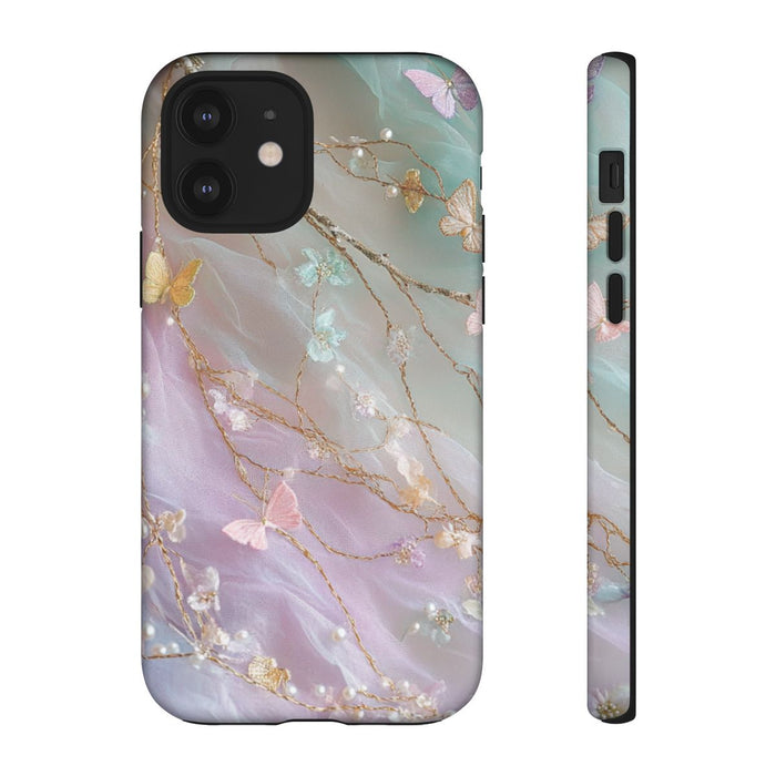 Iridescerende Pastelvlinders en Sierlijke Rankjes