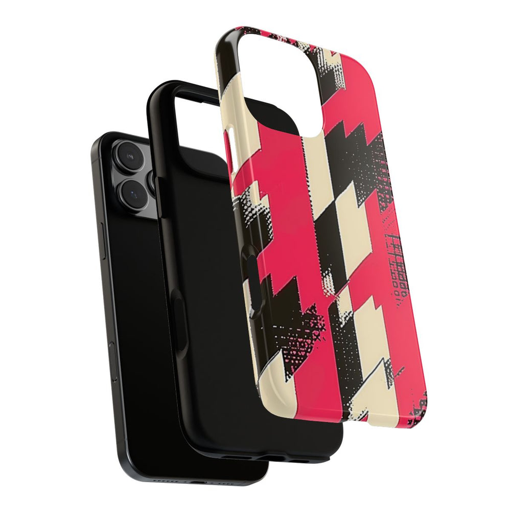 Roze en Zwart Pied-de-Poule Patroon