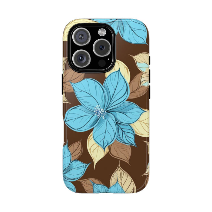 Turquoise en Beige Bloemenpatroon