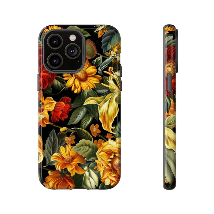 Vrolijk Gele en Rode Bloemenprint