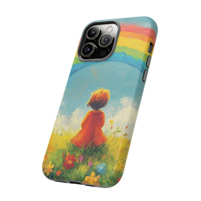 Kind Kijkt naar Regenboog