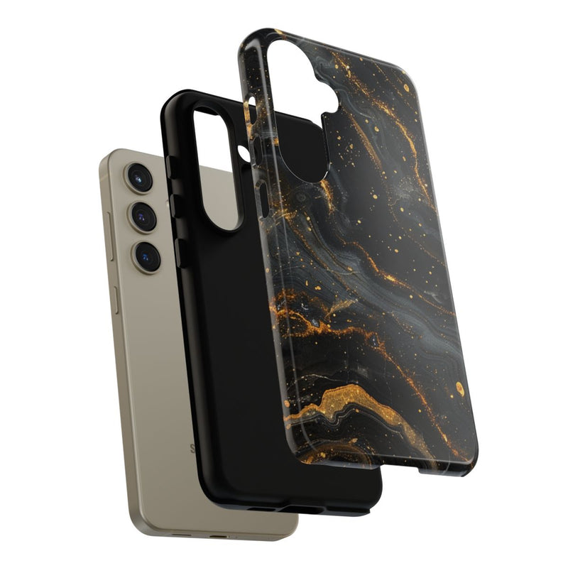 Zwart-Gouden Marmer Abstract Patroon