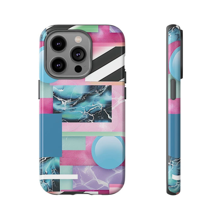 Abstract Geometrisch Patroon in Roze en Blauw