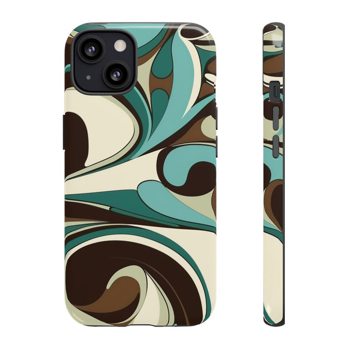Abstracte Swirl in Teal en Bruin