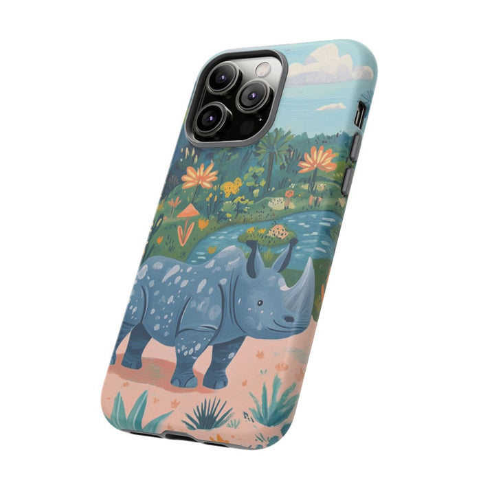 Blauwe Neushoorn Illustratie