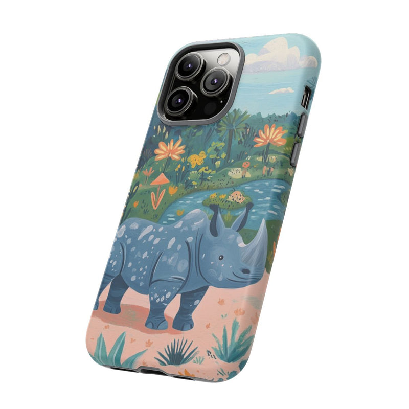 Blauwe Neushoorn Illustratie