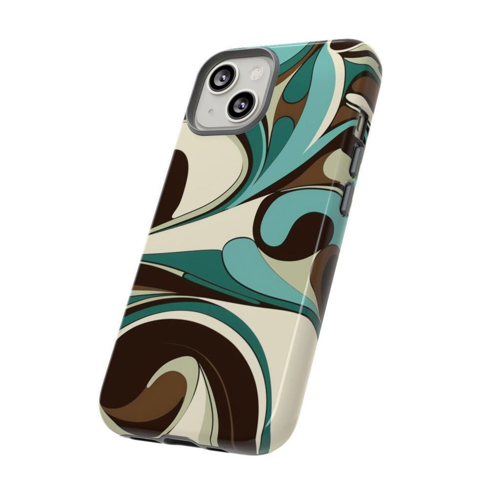 Abstracte Swirl in Teal en Bruin