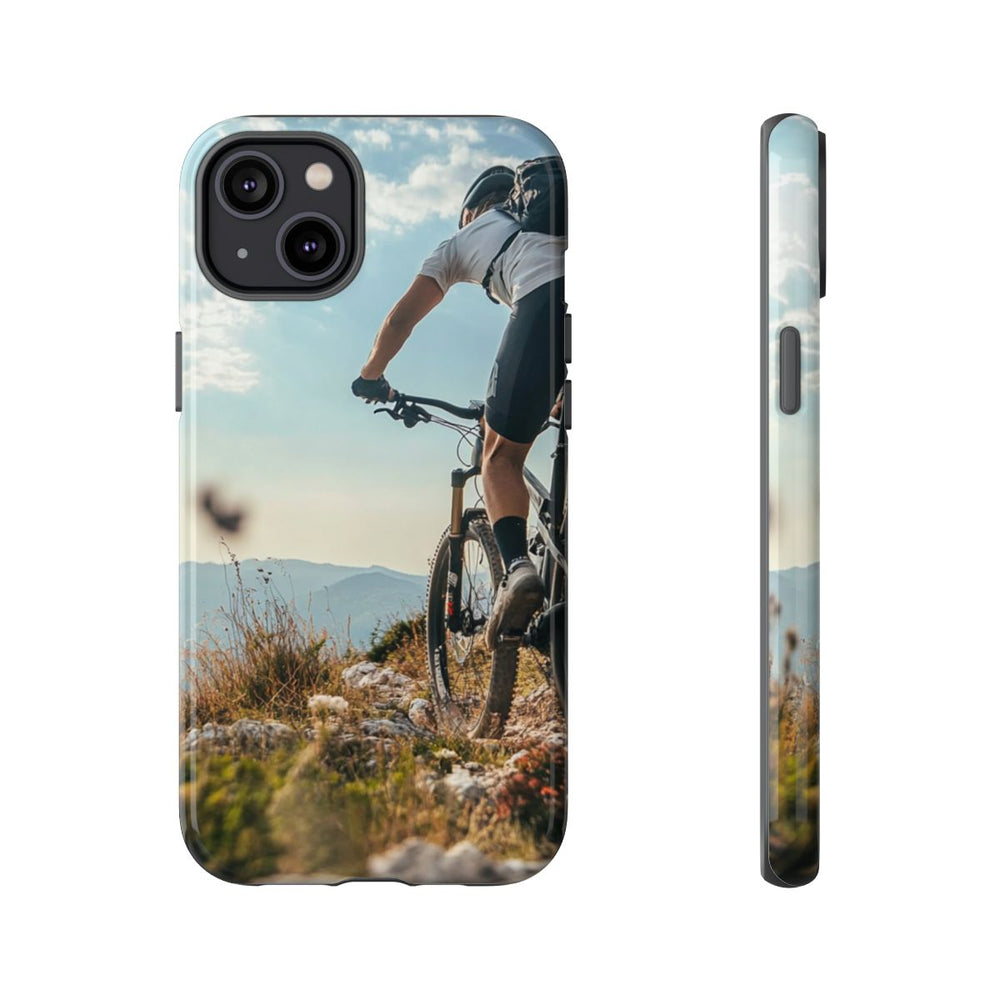 Mountainbiker op Rotsachtig Pad