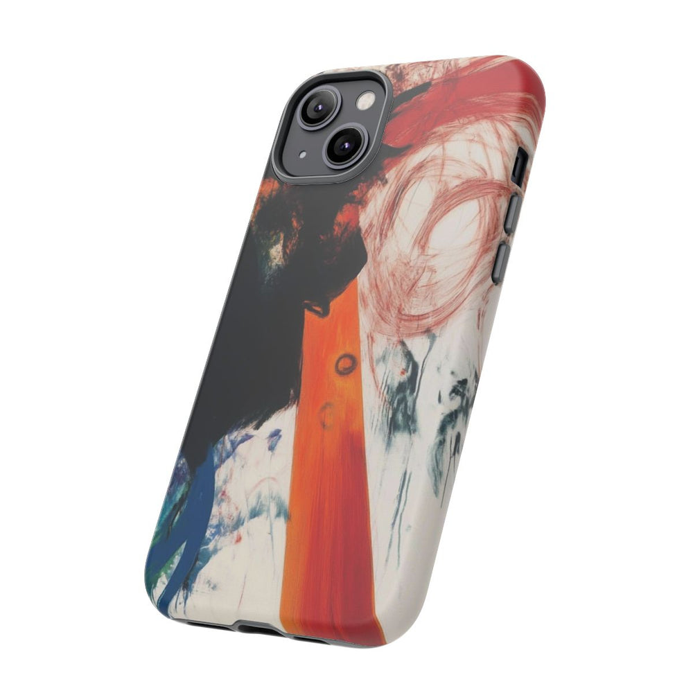 Abstracte Zwarte en Rode Penseelstreken