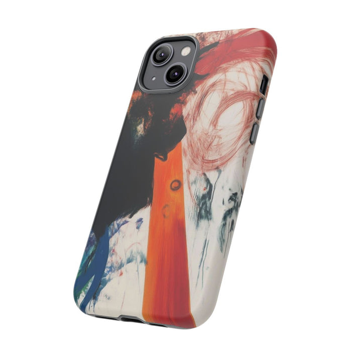 Abstracte Zwarte en Rode Penseelstreken