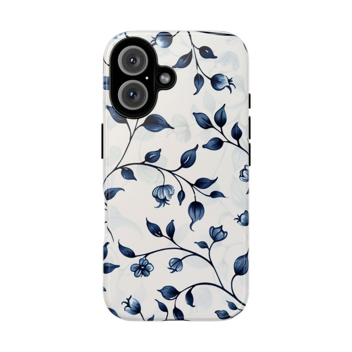 Blauw Bloemenrankenpatroon