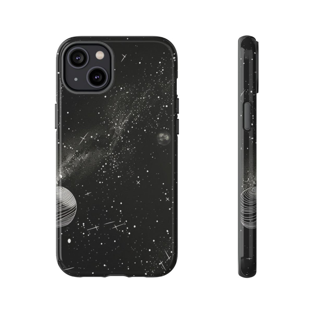 Monochrome Illustratie van het Zonnestelsel