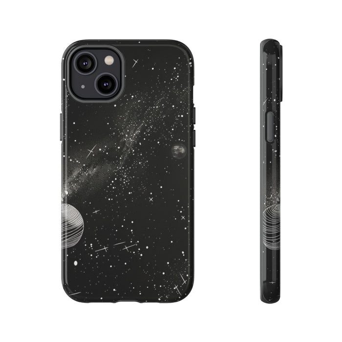 Monochrome Illustratie van het Zonnestelsel