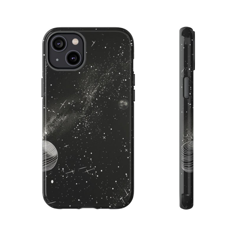 Monochrome Illustratie van het Zonnestelsel