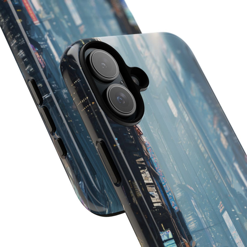 Futuristisch Stadsgezicht met Wolkenkrabbers en Verkeer