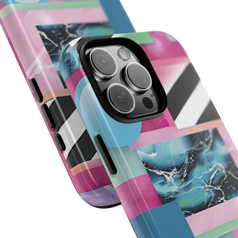 Abstract Geometrisch Patroon in Roze en Blauw