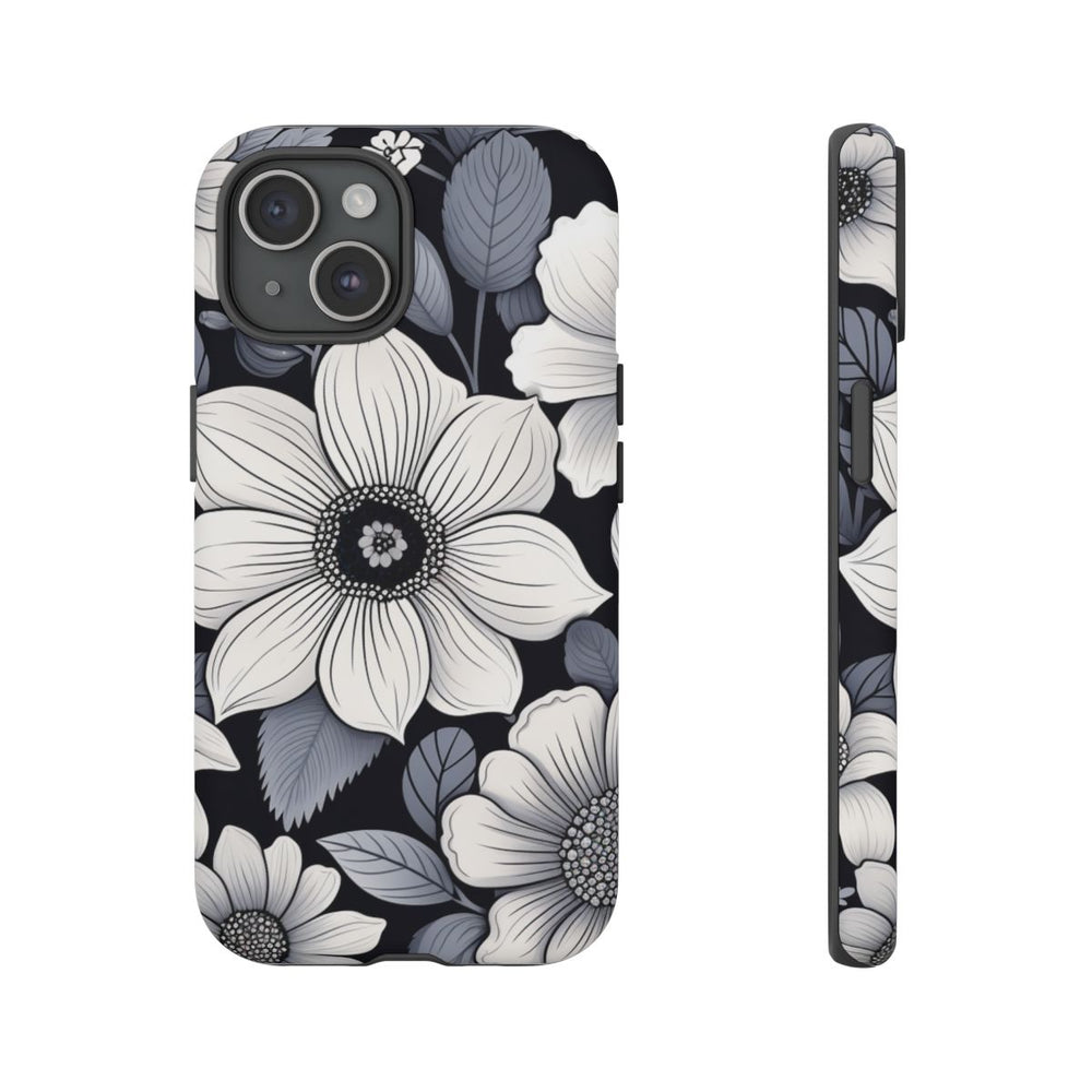 Zwart-Wit Bloemenpatroon