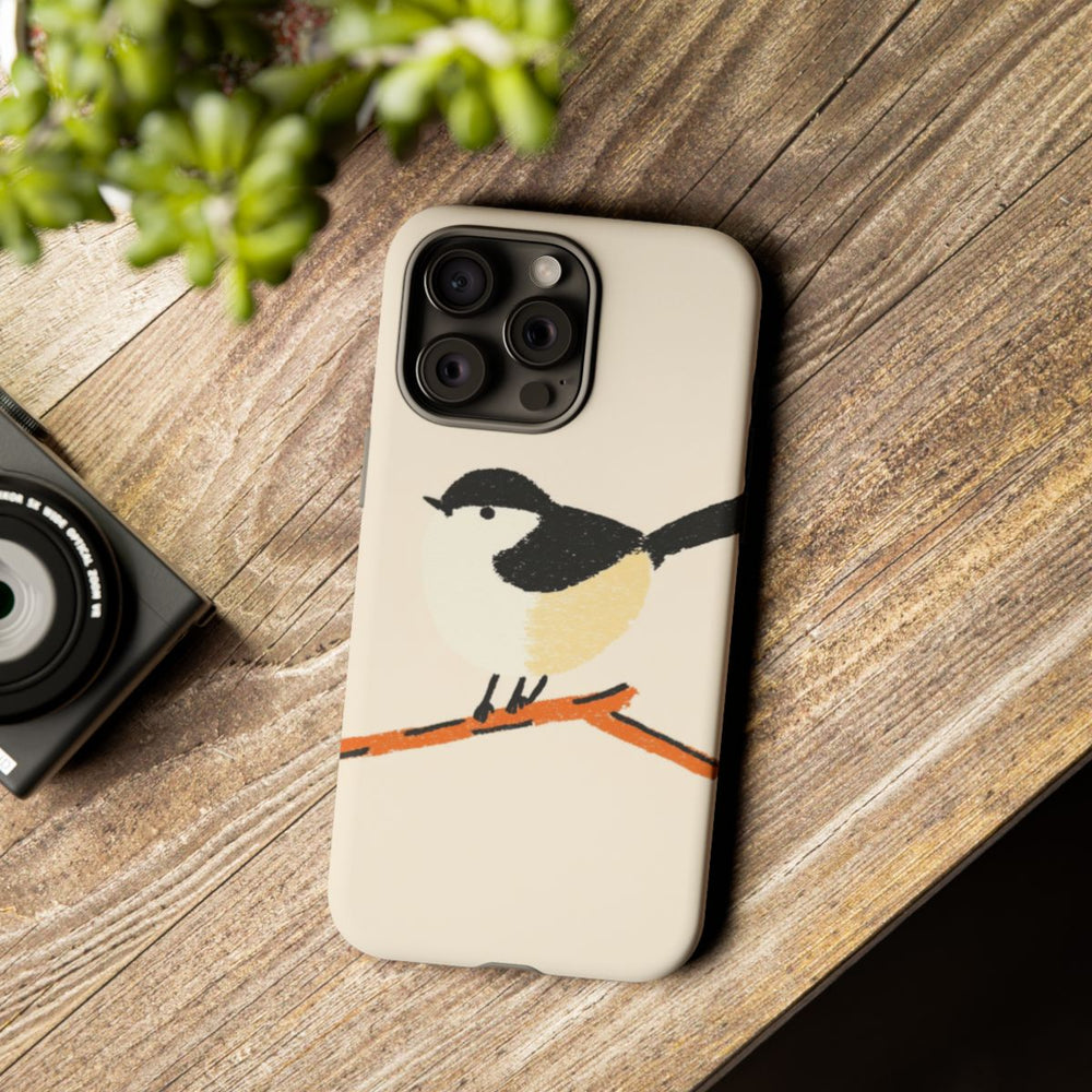Minimalistische Vogel Illustratie op Tak