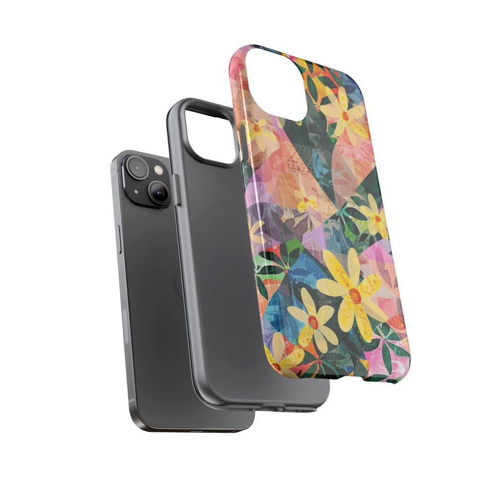 Abstract Bloemmotief met Geometrisch Patroon