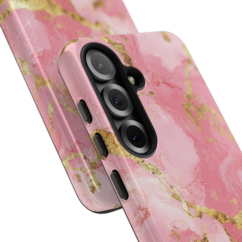 Roze en Gouden Marmerstructuur