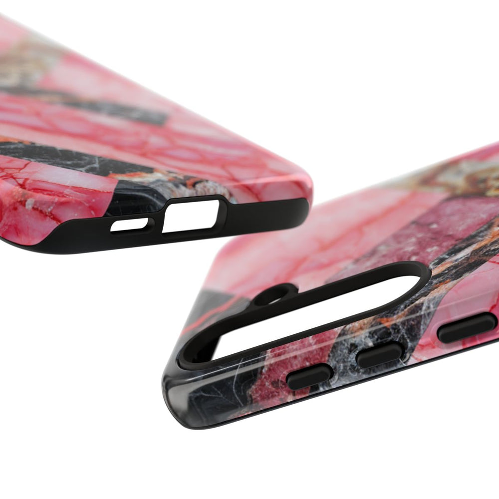 Roze en Zwart Geometrisch Marmerpatroon