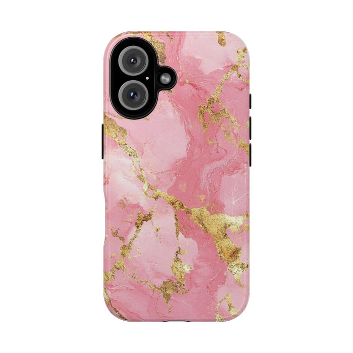 Roze en Gouden Marmerstructuur