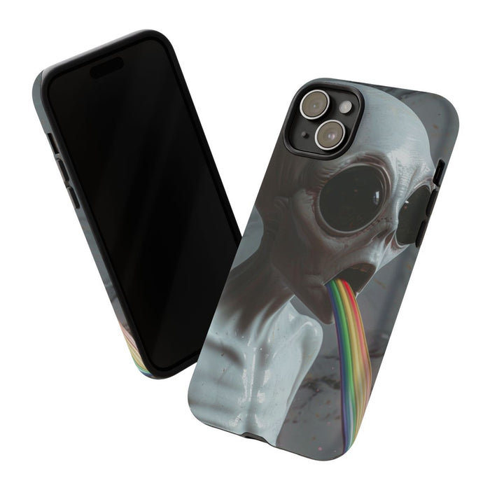 Grijze Alien met Regenboogstraal