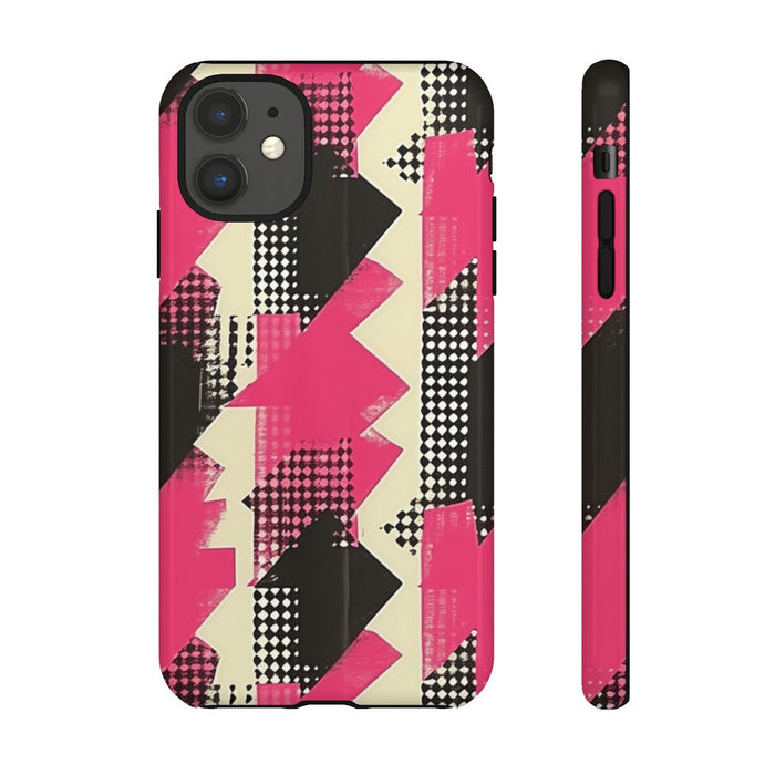 Roze en Zwart Abstract Geometrisch Patroon