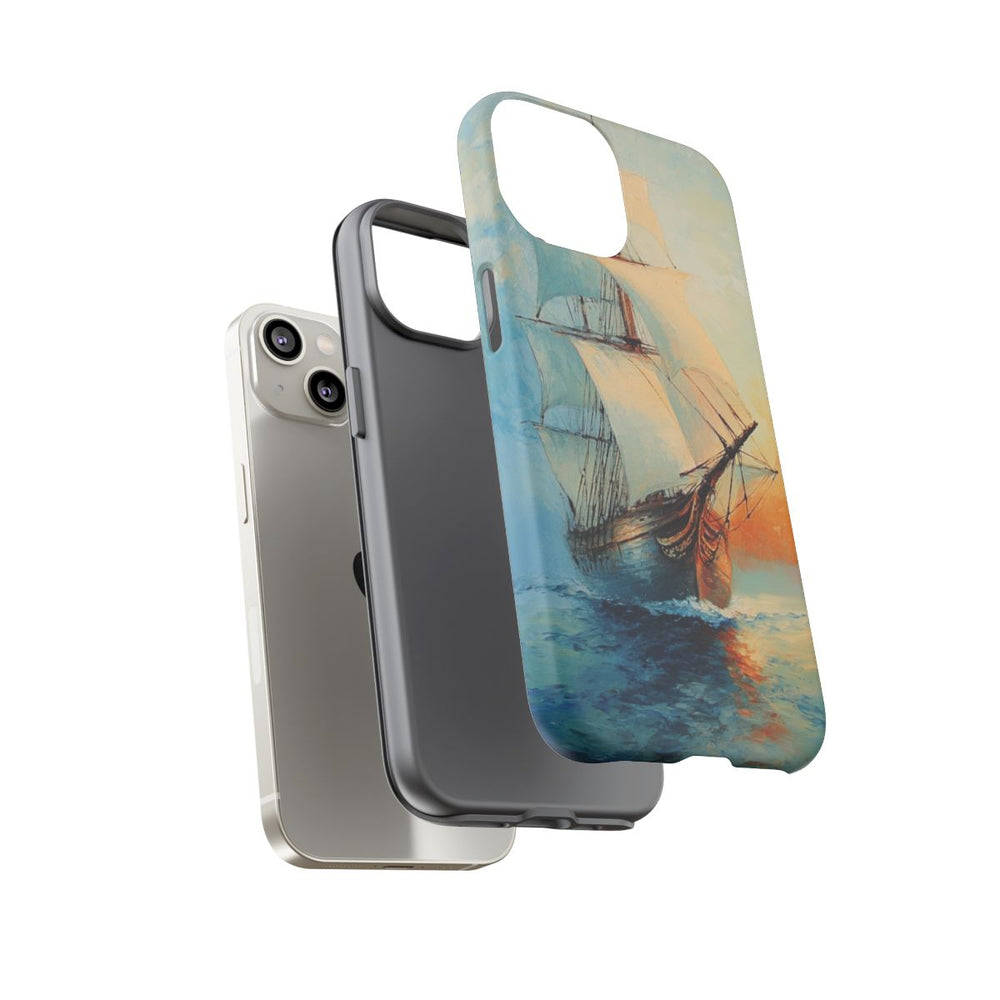 Schilderachtig Zeilschip bij Zonsopkomst