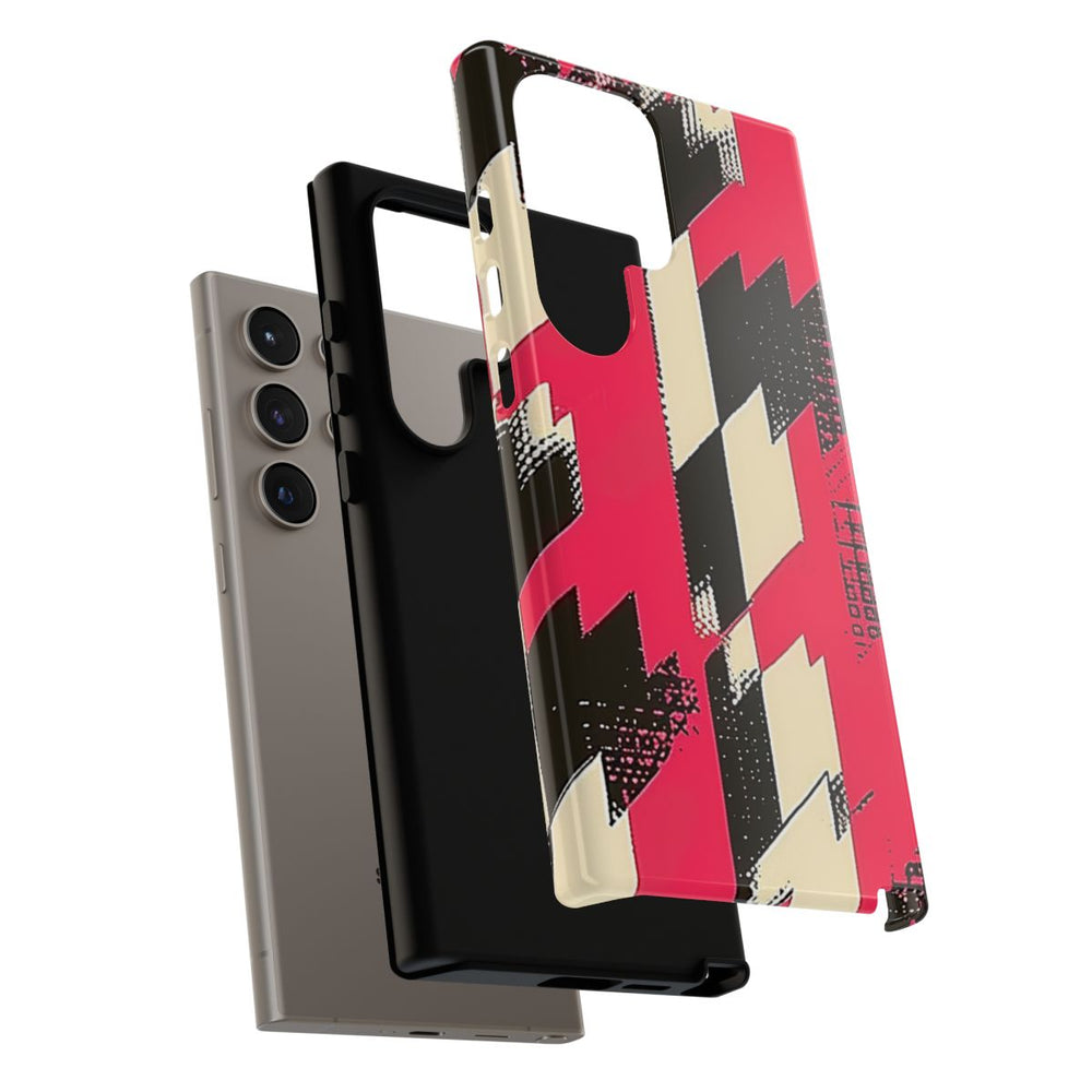 Roze en Zwart Pied-de-Poule Patroon