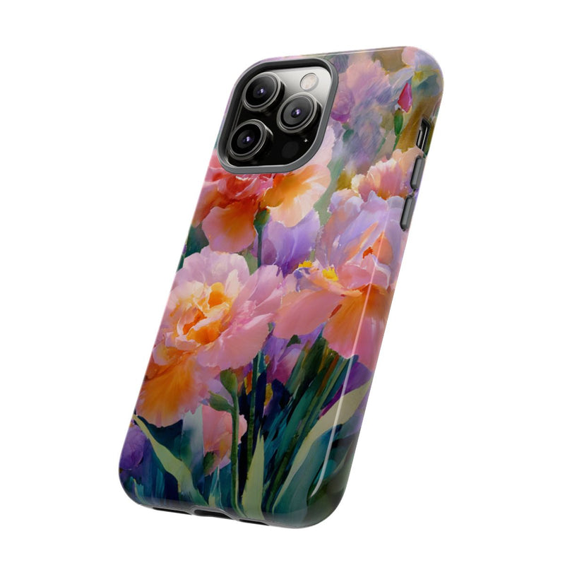 Roze en Paarse Bloemen in Waterverf