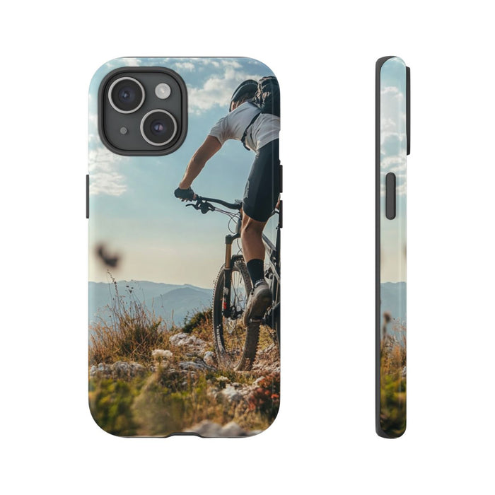 Mountainbiker op Rotsachtig Pad