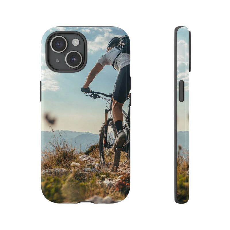 Mountainbiker op Rotsachtig Pad