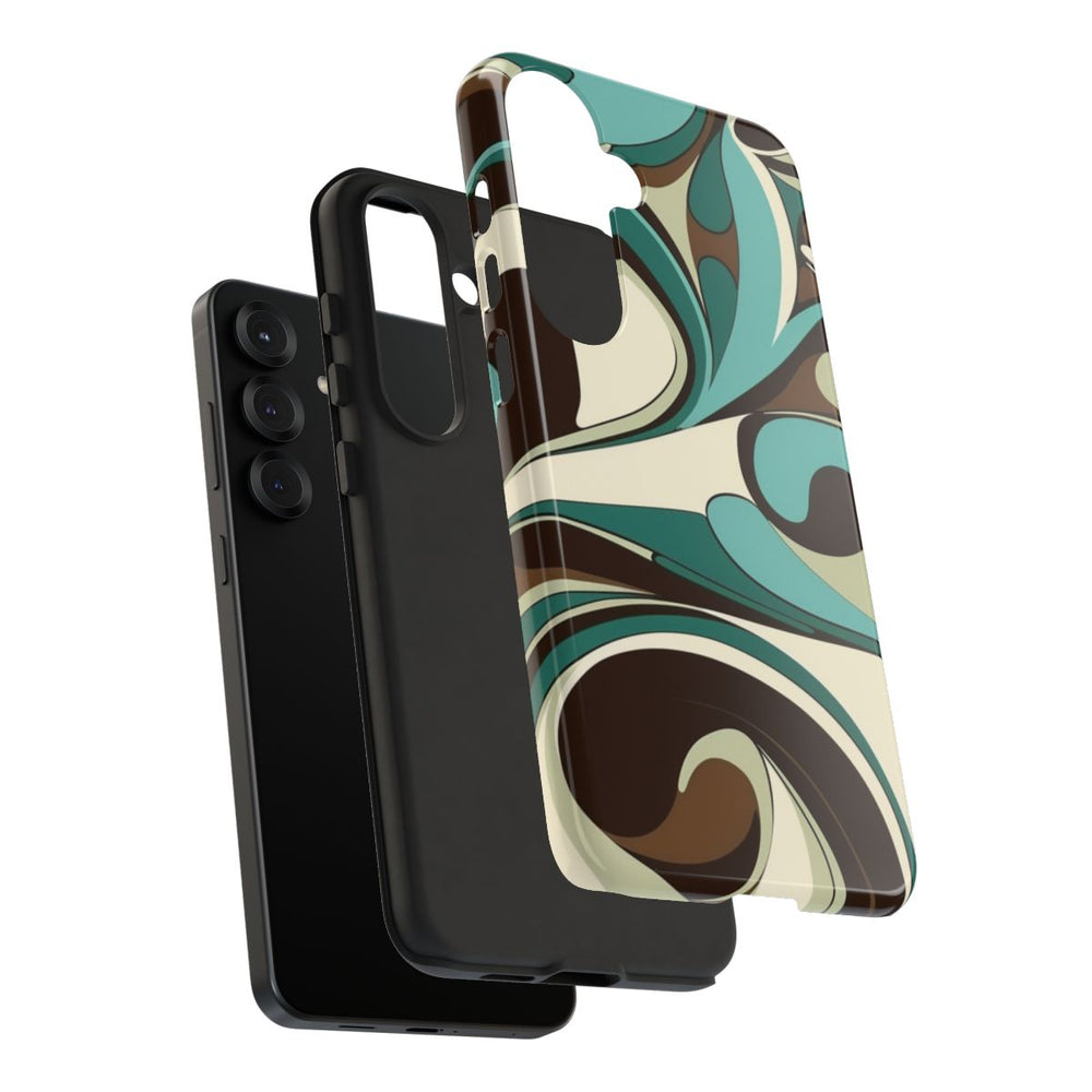 Abstracte Swirl in Teal en Bruin