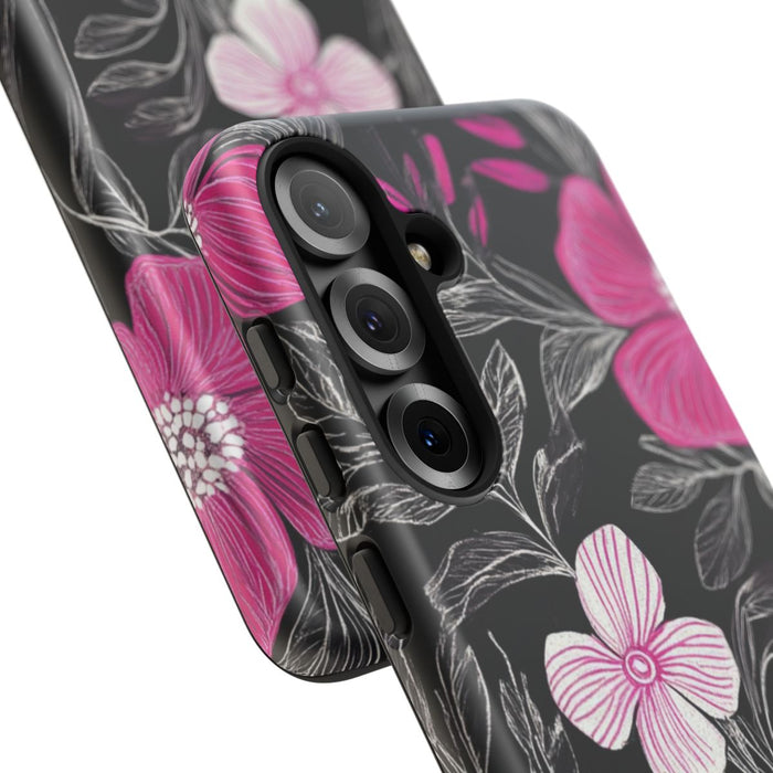 Roze en Witte Bloemenprint